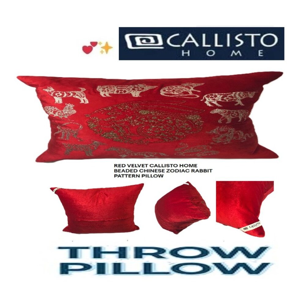 🛑 CALLISTO Home ➕ PILLOW Chinese Zodiac RABBIT Velvet THROW Pattern💸BUY NOW‼️